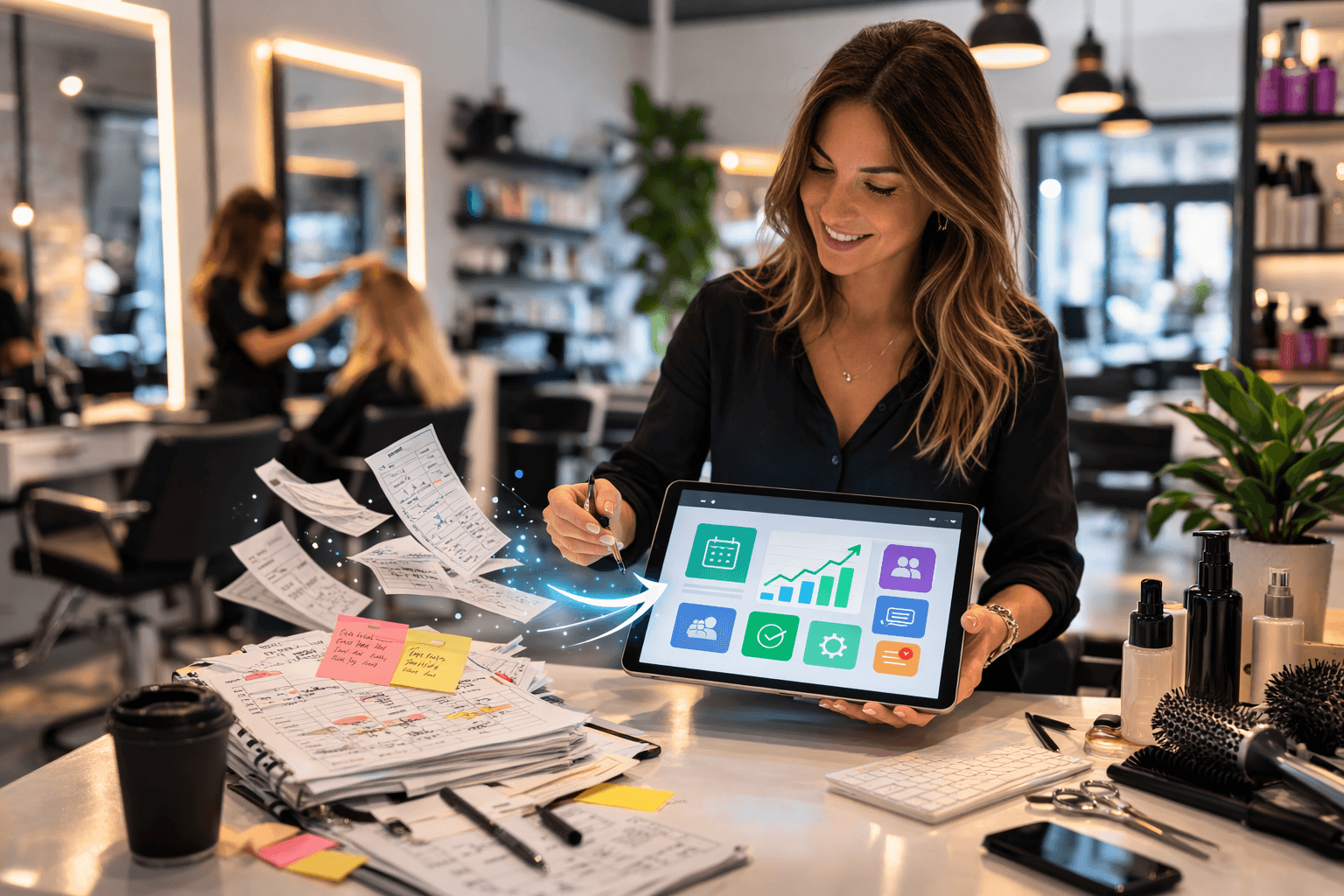 Ψηφιακός μετασχηματισμός κομμωτηρίου με tablet και smartphone